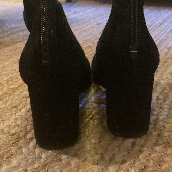 Black suede block heel Free People Cecile ankle boots - Picture 5 of 8